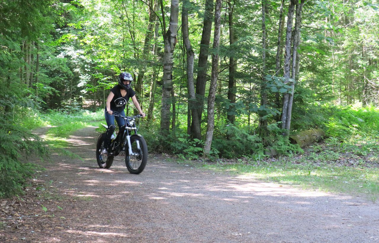 No I don't need to sit down! Here I am actually riding a Trials bike, hello!