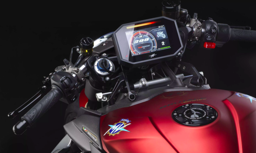 The Brutale's fancy rider assists are controlled via a 5" TFT display