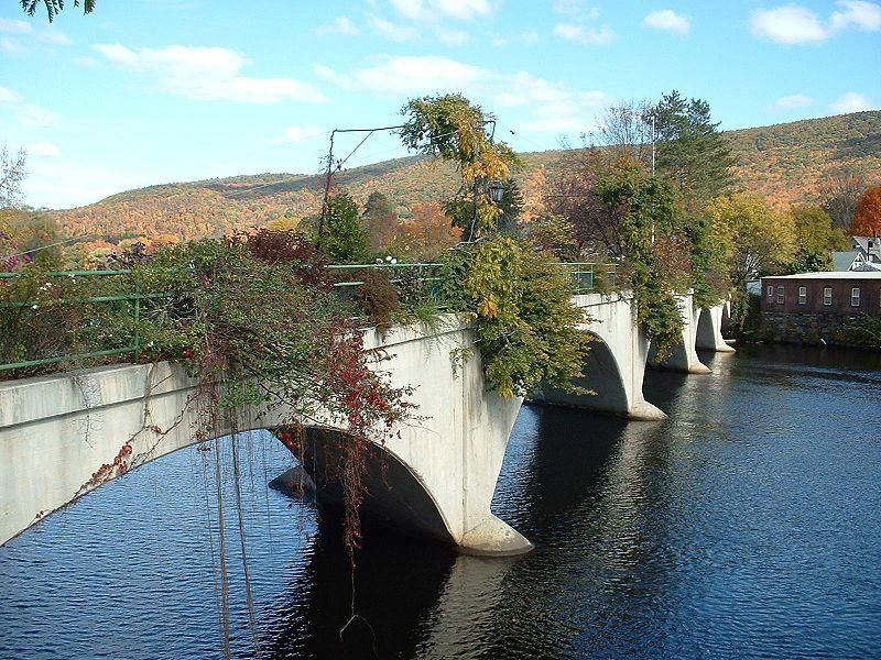 Bridge of Flowers. Shelburne Falls, MA - view from water