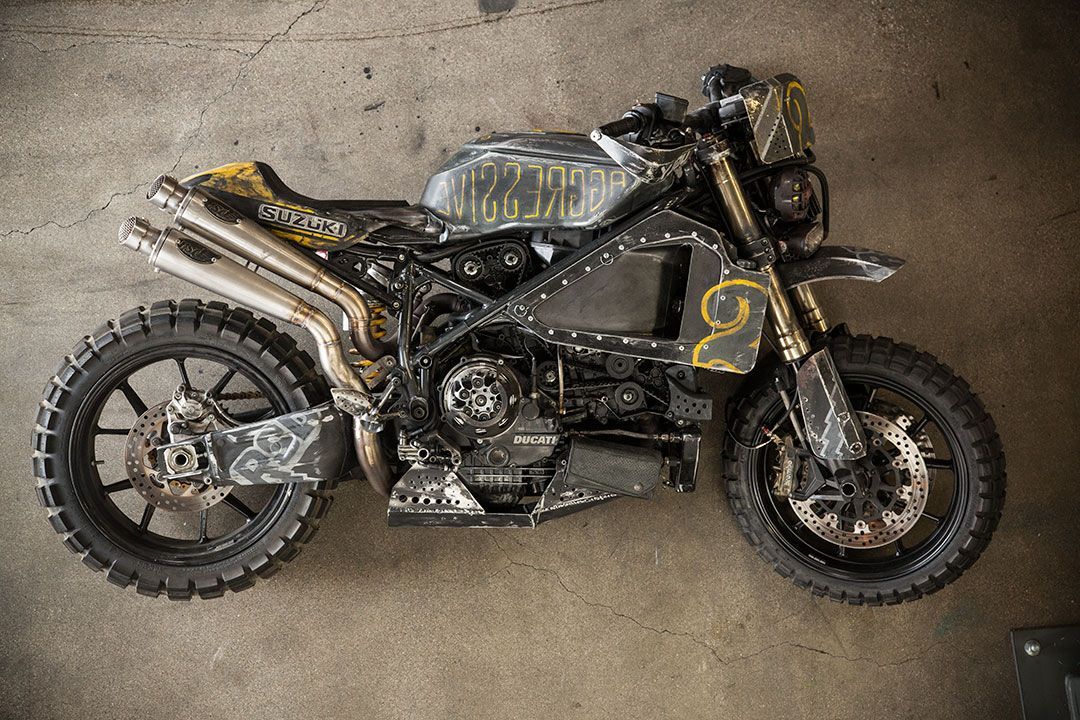 Suzucati even looks good lying down by Roland Sands