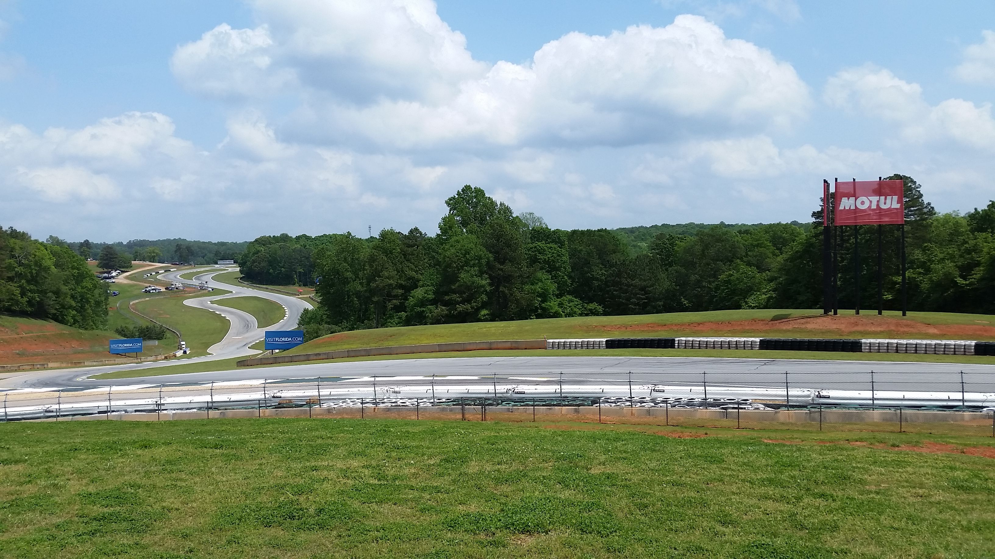 The view of turns 2, 3, 4 and 5 from the hill.
