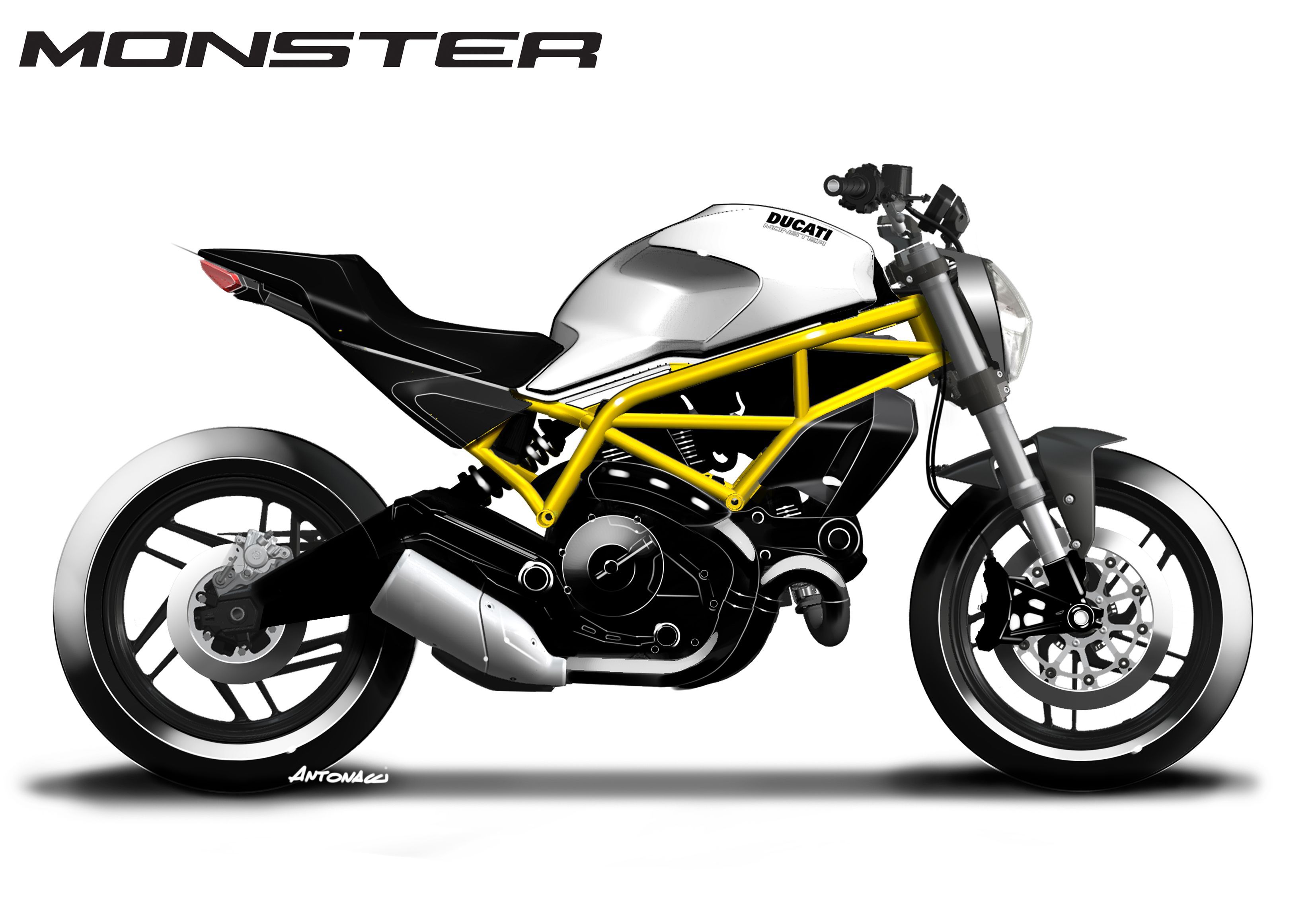 Design sketch of the Monster 797 shows it's lines
