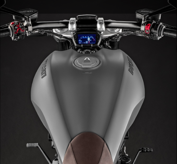 The 2019 XDiavel S features a full-color display and back-lit hand-controls