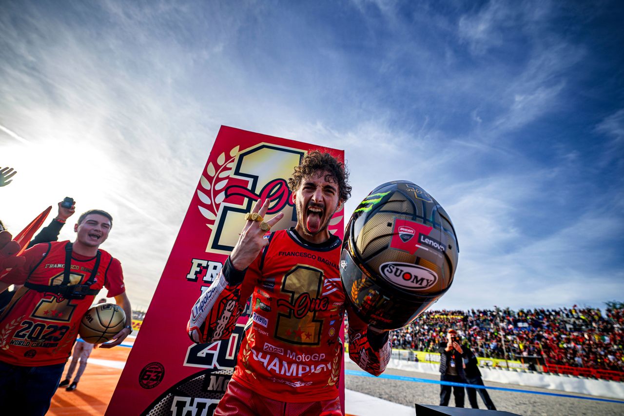 Pecco Bagnaia is 2023 MotoGP World Champion. Ducati photo