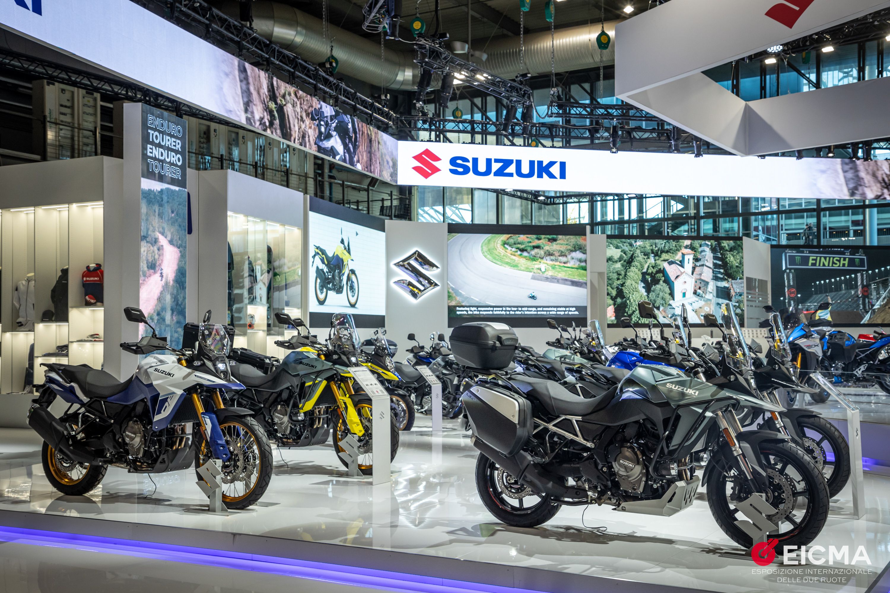 Manufacturers spare no expense when setting up displays. Courtesy EICMA