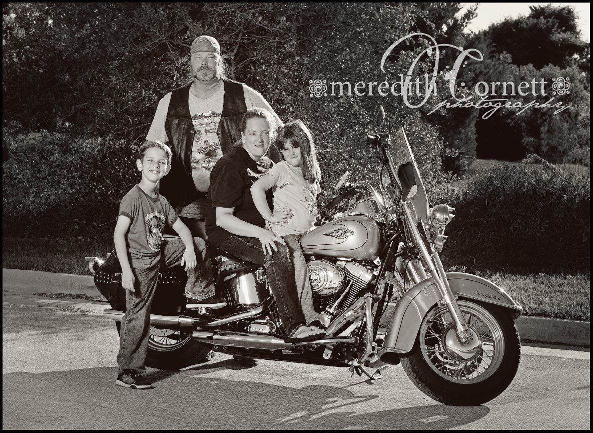 Clearly this family bought more than just a Harley-Davidson motorcycle