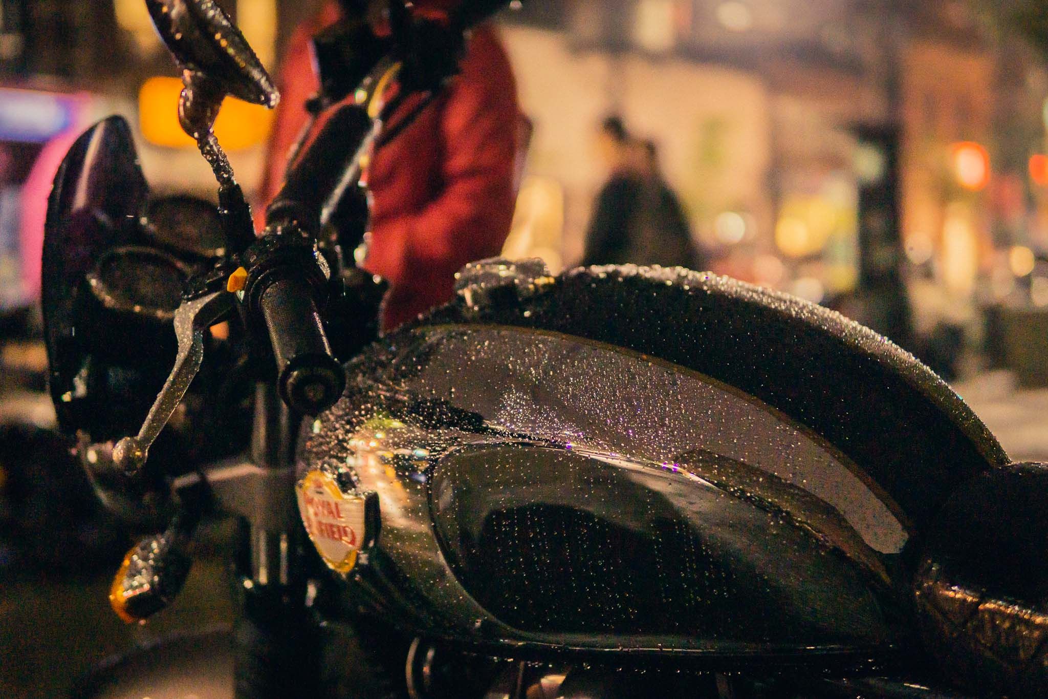 Bikers aren't fond of rain, but for some reason, we photogs love it...
