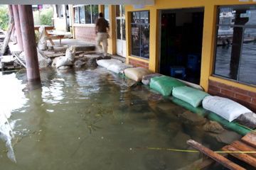Flooding on the shore of Lake Atitlan