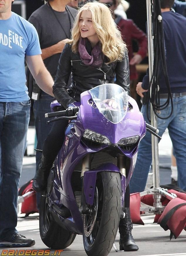 Chloe Moretz's Purple Ducati Panigale - Kick-Ass 2