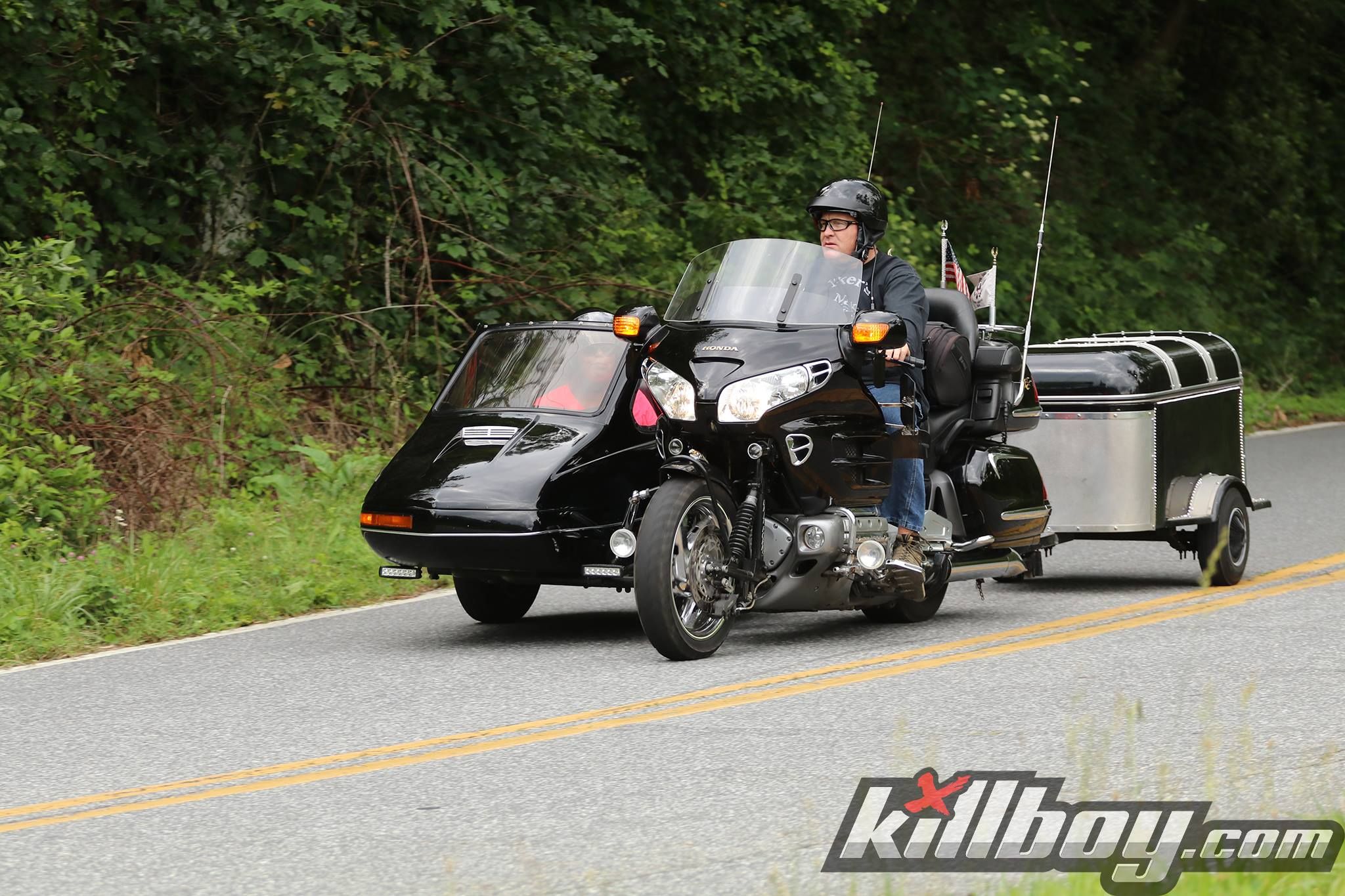 When your motorcycle takes up more space than a convertible.