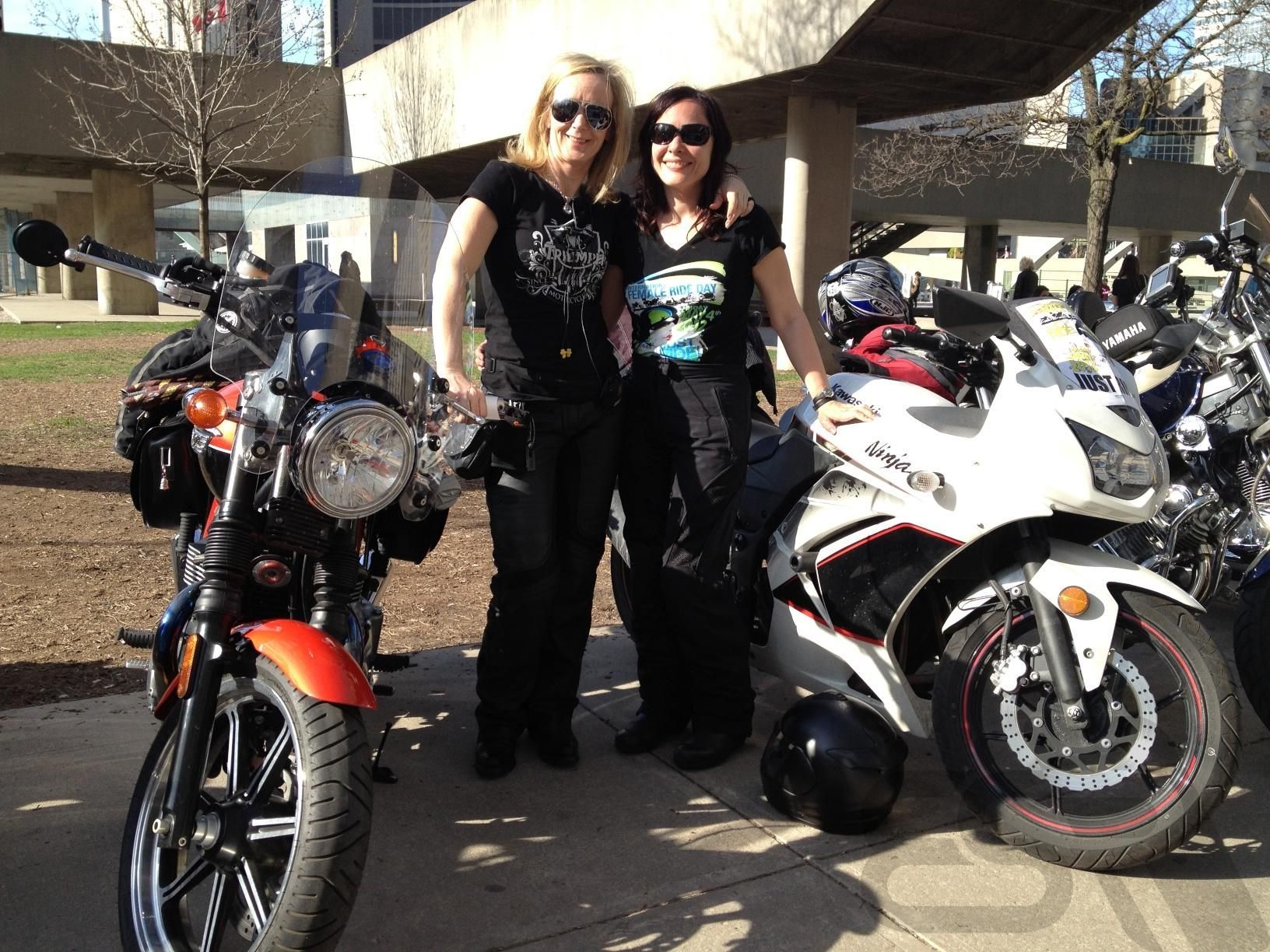 International Female Ride Day Toronto - Nancy and Cecilia with their bikes