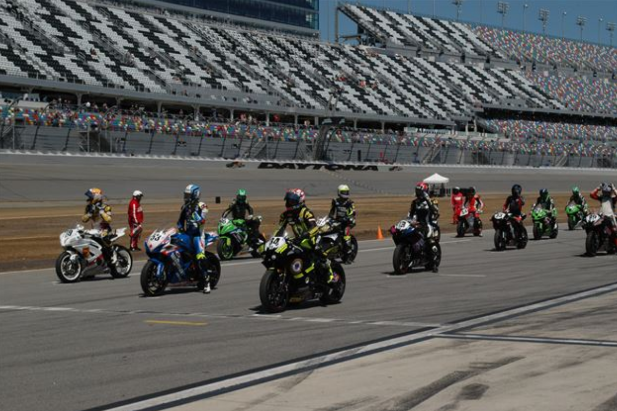 Starting grid at Saturday's 76th Daytona 200. Photo: David Swarts