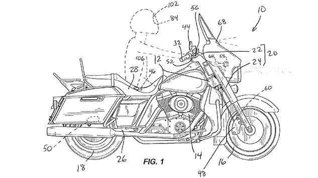 Harley's new auto-braking tech patent image