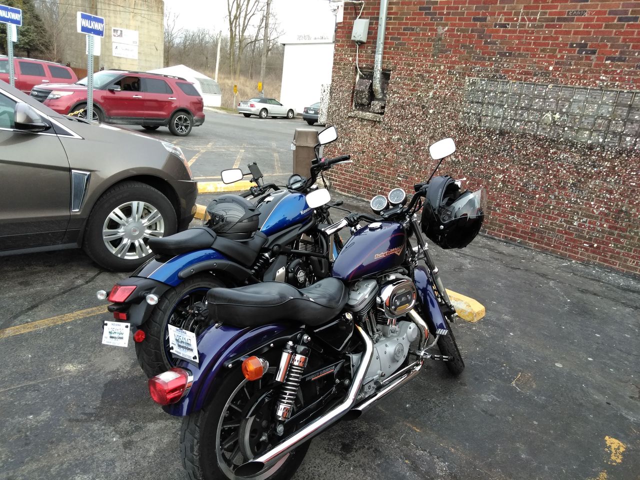 my sporster on the right my buddies valcan on the left